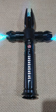 Load image into Gallery viewer, Sith style crossblade colour changing saber with loud bass speaker