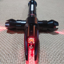 Load image into Gallery viewer, Sith style crossblade colour changing saber with loud bass speaker
