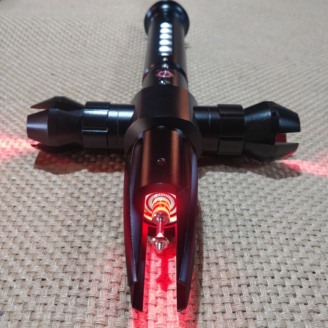 Sith style crossblade colour changing saber with loud bass speaker